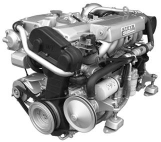 INNOVATION WITH LIGHTNESS STEYR MARINE ENGINES I MO126K28 90 KW (122 HP) rated speed 2800 rpm 6-Cylinder The state-of-the-art STEYR Marine Diesel Engine with dual cooling circuit fulfilling the