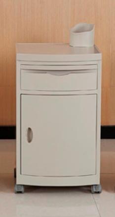 ITEM NUMBER: RT24-07-002ME Z01 ABS Bedside cabinet Specifications: Dimensions: 480 480 820mm Cupboard section with adjustable shelf Magazine holder in magnetic closing door Single pull-out drawer