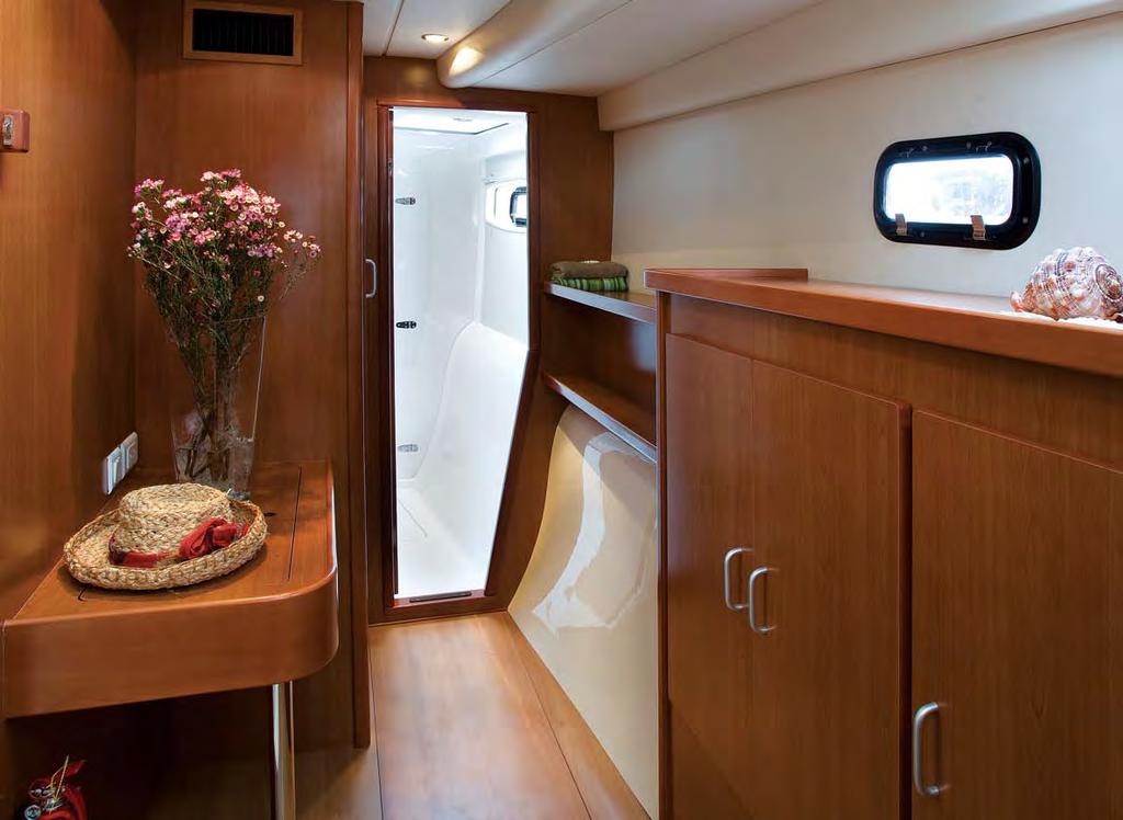 Interior Space and comfort for your voyage at sea The Leopard 39 is available in a luxurious three cabin owner layout.