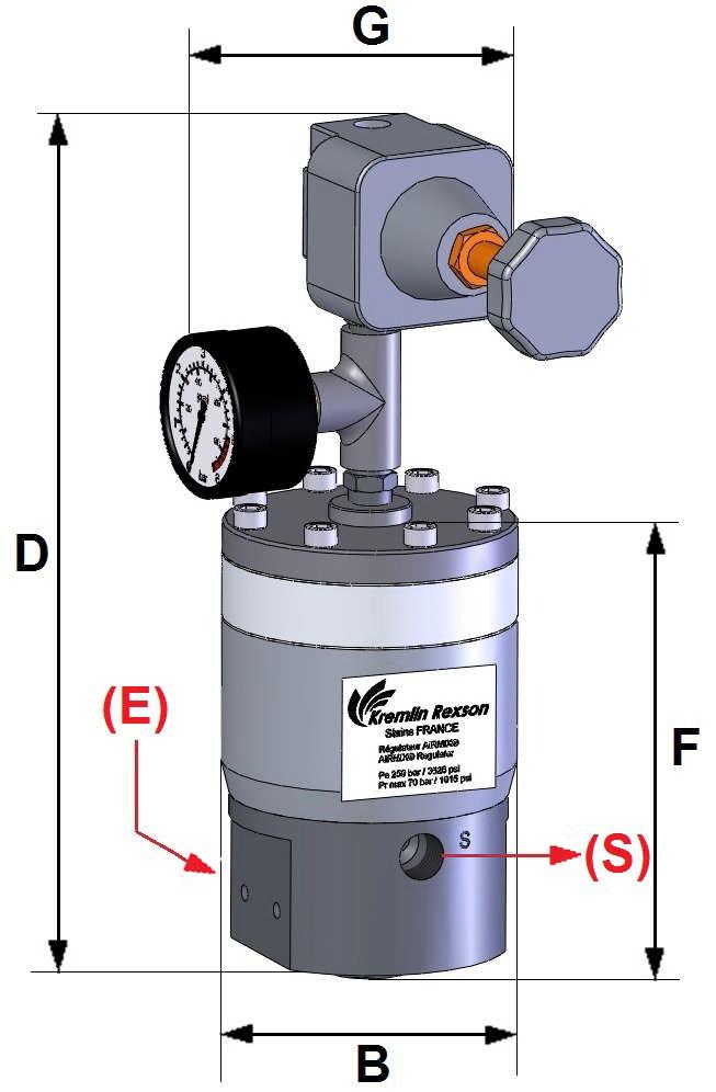 For the manual control regulator : the adjustment of the fluid pressure at the outlet of the regulator is carried out by screwing or unscrewing the adjustment screw (with the wrench n 6).