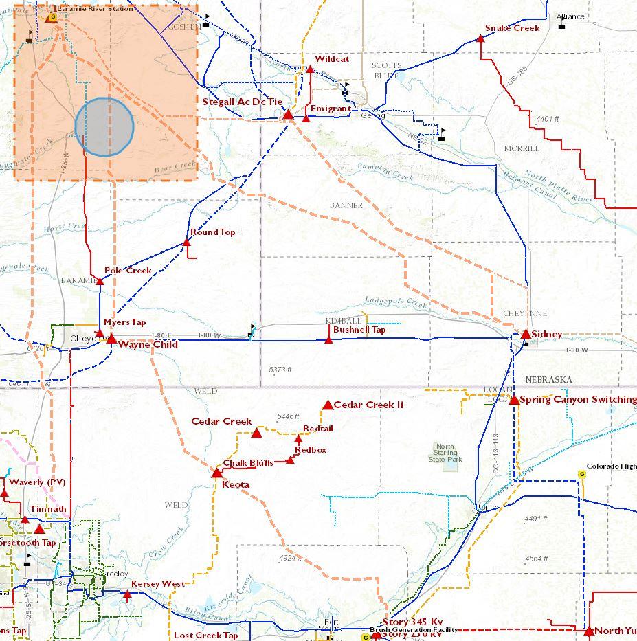 Proposed TI-17-0225 Buffalo Bluff Wind, 248.4 MW Alternate 217.35 MW Figure 1: Area Map - One-Line Diagram Of Study Area And Location of GF 3.0 GF MODELING DATA The project consists of one (1) 248.