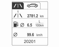 Instrumenti in upravni elementi 129 Trip/Fuel Information Menu (meni informacij potovanja/porabe goriva) na zaslonu višje stopnje Za izbiro podmenija obrnite kolesce: Števec dnevno prevoženih