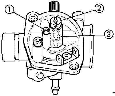 (with throttle valve) 6 clamp (fixing clip) 7 4. Remove: carburetor DISASSEMBLING THE URETOR.
