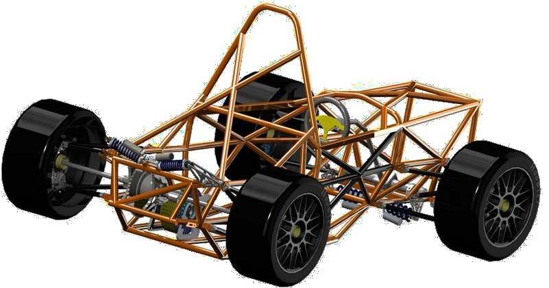 Mechanical Design Summery Spaceframe chassis EMRAX 207 motor connected to
