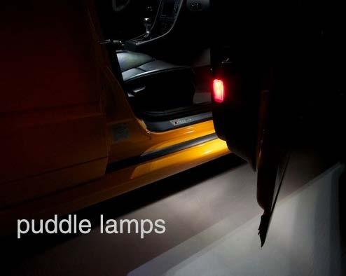Puddle Lamps Pry down the light assemblies from each of the four doors. eplace the filament bulbs with style LEDs.