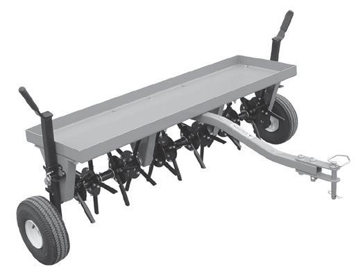 CA05 Series Core Aerators Pull-Type Hitch: Pull-Type Overall Width w/wheels: Working Width: 40" = 50" 36" 48" = 58" 44" 56" = 66" 52" Overall Length: 38 7 /8" (48" w/wheels) Frame: 2 1 /2" x 2 1 /2"