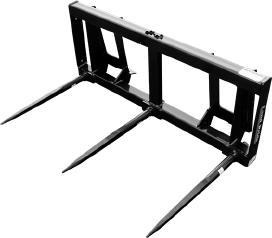 Dirtworking BS30 & BSE30 Series Bale Spears Universal Quick-Attach or Euro Mount Lift Capacity: 3,000 lbs at 24" from Face of Frame Spear Construction: Forged Spear Length: 32", 39", 49" Usable Spear