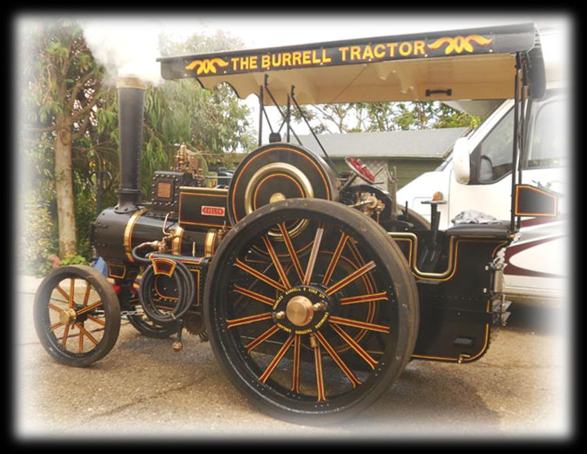 8 Burrell Single Cylinder Gold Medal Tractor Specifications Length: 108 Height (With Canopy): 69 Width: 45 Weight: Approx 2 Ton