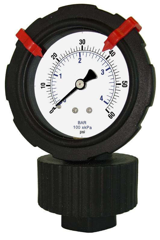 701DDS MOLDED GAUGE & DIAPHRAGM SEAL One-piece molded gauge/diaphragm seal assembly Heavy duty, tamper-resistant design SPECIFICATIONS - 701DDS POLYPROPYLENE CASE/VITON SEAL Dial Size 2 ½ (63 mm)