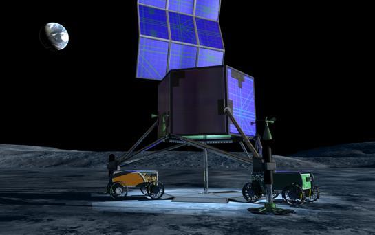 over 1 km line of sight Expands comm coverage to areas that are not in direct line-of-sight of Earth Solar panels Polar lander: body mounted with additional deployable solar panels as shown