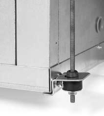 Heavy gauge cabinet construction and vibration isolated hanger brackets minimize noise and vibration.