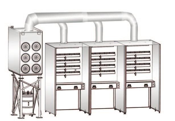 welding booths MAXFLO collector with push/pull ambiant air filtration design Application note
