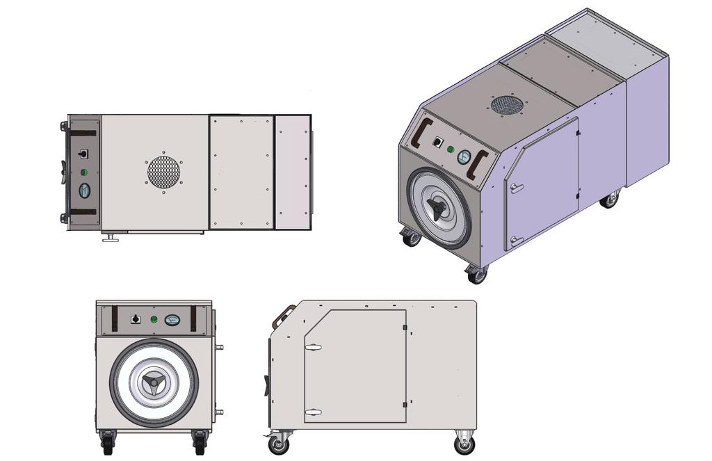 29 1/2" Affortable portable filtration unit MINIROLL dimensions (standard
