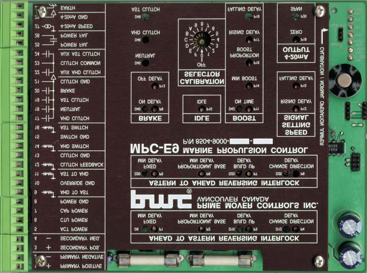 PRODUCT BULLETIN SB-8504B MARINE PROPULSION CONTROL ELECTRONIC LOGIC AND CONTROL PANEL Type MPC-E9 Control Panel APPLICATION Propulsion controls for small and large vessels with fixed pitch