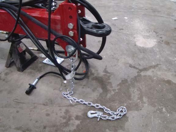 chain and front hitch Adjust hitch