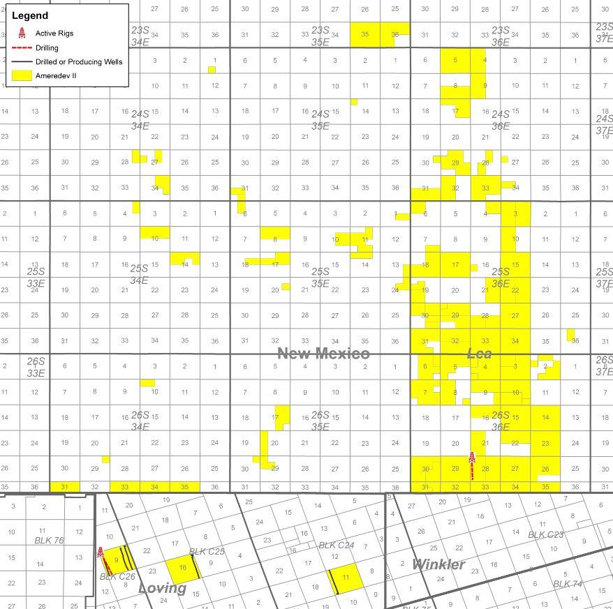 Ameredev II Corporate Overview Overview Asset map Established a contiguous, long term, acreage position within a highly coveted area of the Northern Delaware Basin with resilient activity levels and