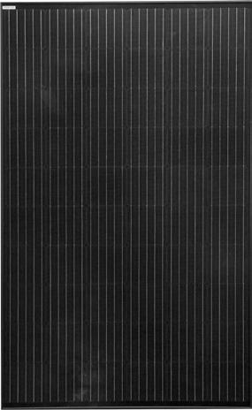 DM285-M156-60BK Panel with M2 cells, black backsheet and black frame. Pm: 285 Wp Imp: 8.94 Amp Vmp: 31.
