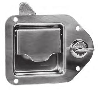 Standard features are four mounting holes, stainless steel