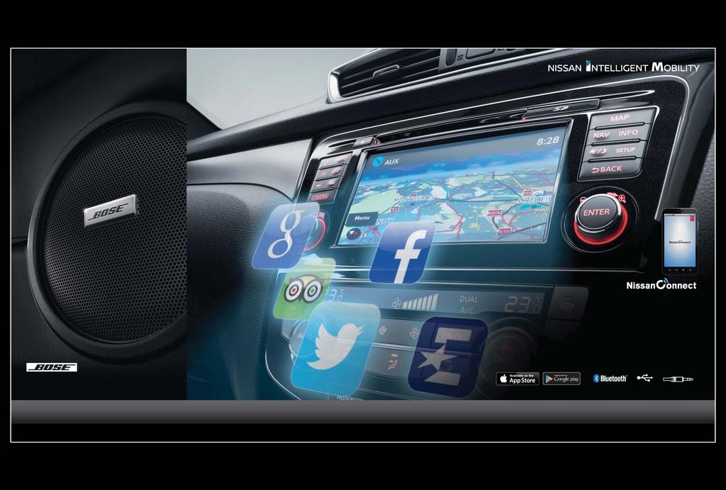 New Nissan QASHQAI features a premium Bose speaker audio system, creating an expansive listening experience throughout the cabin.