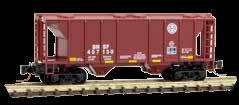 Frisco Road Numbers SL-SF 42473/42466 These 50 rib side box cars with single door are brown with white lettering and coonskin logo and run