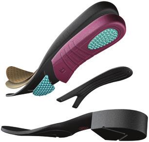 Gel-cushioned footbed with heel stabilizer for shock absorption and support C. Lightweight composite forked shank for stability FEATURES A. Four-layer footbed for comfort* B.
