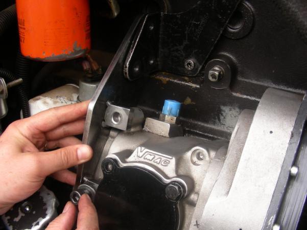 5.7 Take the engine mount bracket provided and mount it to the engine using the engine