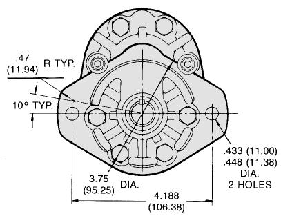 ''D'' Circuit: Relief valve flow and flow divider secondary flow return to pump inlet