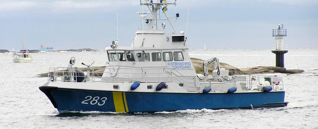 KBV 283 (ex. TV 283 ) Type of vessel: Coast guard patrol boat Built: 1979 at Djupviks Varv, rebuilt with new flybridge and new machinery at Holms Varv, Råå in 1993. Material: Aluminium. Length: 21.
