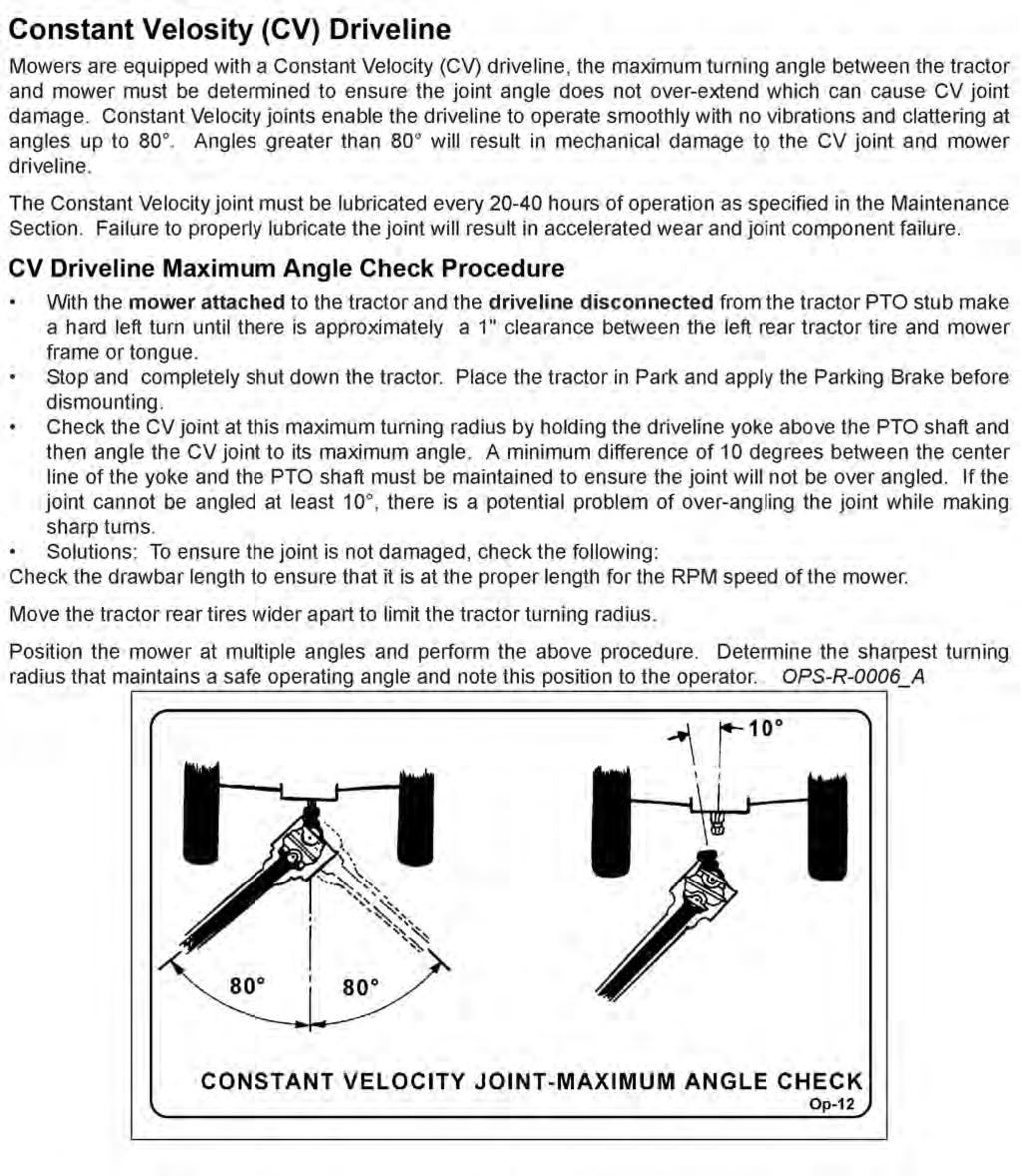 Constant Velocity (CV) Driveline OPERATION