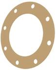 0625 Fiber gasket rated up to 1,800 F for continuous use, 2,300 F maximum temperature. 6" T flange shown Fiber Full Face NSI Gasket Part Number Size ID OD THK 3I-48-FF-400 4 4.5 9 0.