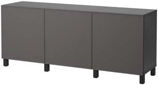 91 390 BESTÅ storage combination with doors/ drawers. W120 D40 H74 cm.