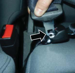 SAFETY position. If necessary, slide the latch plate down the webbing to allow the seat belt to retract fully. Insert the mini-latch plate and regular latch plate into its stowed position.