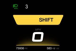 The "Performance" screen graphically displays some parameters closely related to the vehicle consumption.