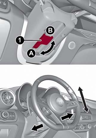 GETTING TO KNOW YOUR VEHICLE STEERING WHEEL Adjustments This feature allows you to tilt the steering column upward or downward. It also allows you to lengthen or shorten the steering column.