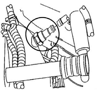 Remove the clamp and hose that comes off of the turbocharger that goes to the