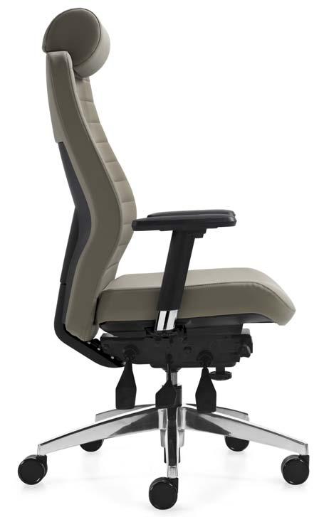 Features Adjustable headrest on Extended back models. Seat and back cushions are fully contoured molded foam to provide even weight distribution and all day support.