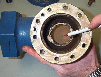 Inspect the valve shell #23 as follows: - Check the barrel
