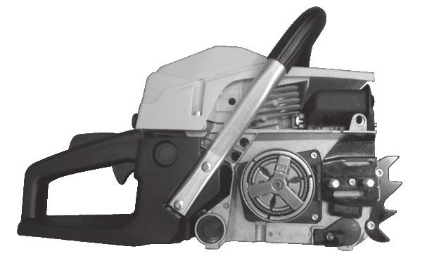 The chain brake activates automatically in the event of kickback. The chain brake activates manually if the front hand guard is pushed forward.