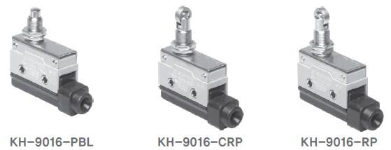 Micro Switch KH-9016 Model OF Max. RF min. PT Max. OT min. MD Max. OP Material KH-9016-PBL 600g 100g 1.0mm 4.0mm 0.13mm 22.8mm±1.