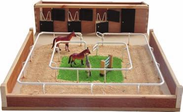 small stable & horse arena FS51 Stables including 3 pens, 3 stall doors, removable roof, steel gate, 2 spotlights, 2