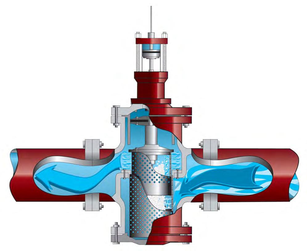 ROSS WATERTAMER ANTI-CAVITATION VALVE Designed to control cavitation by dispersing the water through a system of nozzles SIZES 2-48 (50mm - 1200mm) DESIGN Rough operating conditions demand a rugged