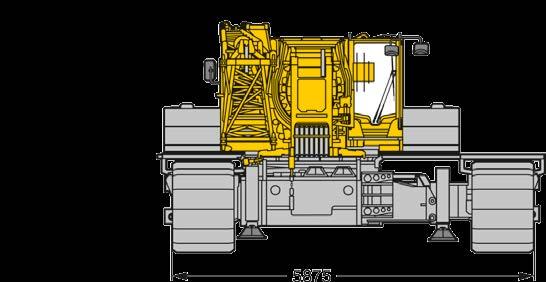 Thus the full capacity can be utilised when working over the side at which the crawler is fully extended.