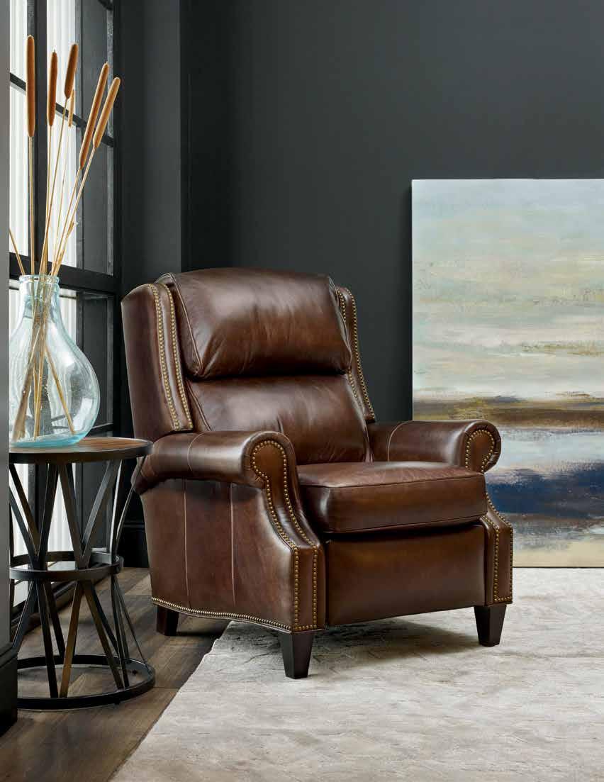 3020 Huss 36W 39D 42H Leather: N/A Finish: Plantation Nails: Natural Brass Norman Willow NEW 7101SG w/swivel Glider and Power Headrest 30W x 39 1/2D x 41H Seat Width: 21 1/2 1/2