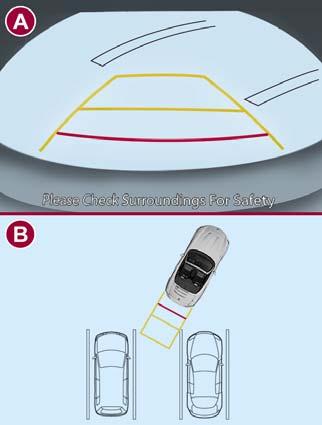 Distance Guide Lines: these lines indicate the approximate distance from the rear of the vehicle (the rear edge of the bumper).