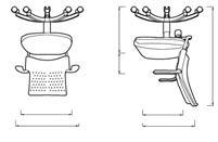 5 17 URSEAT Black urethane seat 40 XSP Extended stool package 135 GL-BG Stationary bell glides (set of 5) 30 hc-01 Hard floor casters (set of 5) 30 18.5-23 40 35.5-35.5-18.