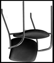 Jem Side Chair Series The chair that sits like a gem. 1 oval steel frame tubing for added strength Arm or armless Black or gray frame Black or gray arms Stackable Ships fully assembled.