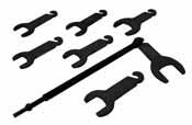 Tools Pneumatic Fan Clutch Wrench Set Quickly removes and installs fan clutch when repairing the water pump or fan clutch. Set includes 7 driving wrenches that fit Ford, GM, Chrysler & Jeep.