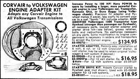 However, one company is still out there, EMPI. EMPI started out selling hiperformance Volkswagen parts but when the Corvair arrived on the scene in the early 60 s that changed.