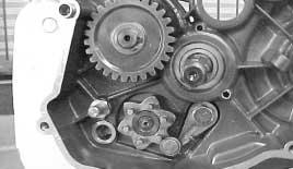 - Strip down completely the primary drive assembly, including the starter system and the gear selector shaft.