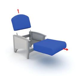 Step our: Once removed, your cushions can easily be flipped, cleaned or have the fabric covers replaced. Straight ack ushions vailable on chairs, loveseats and sofas.